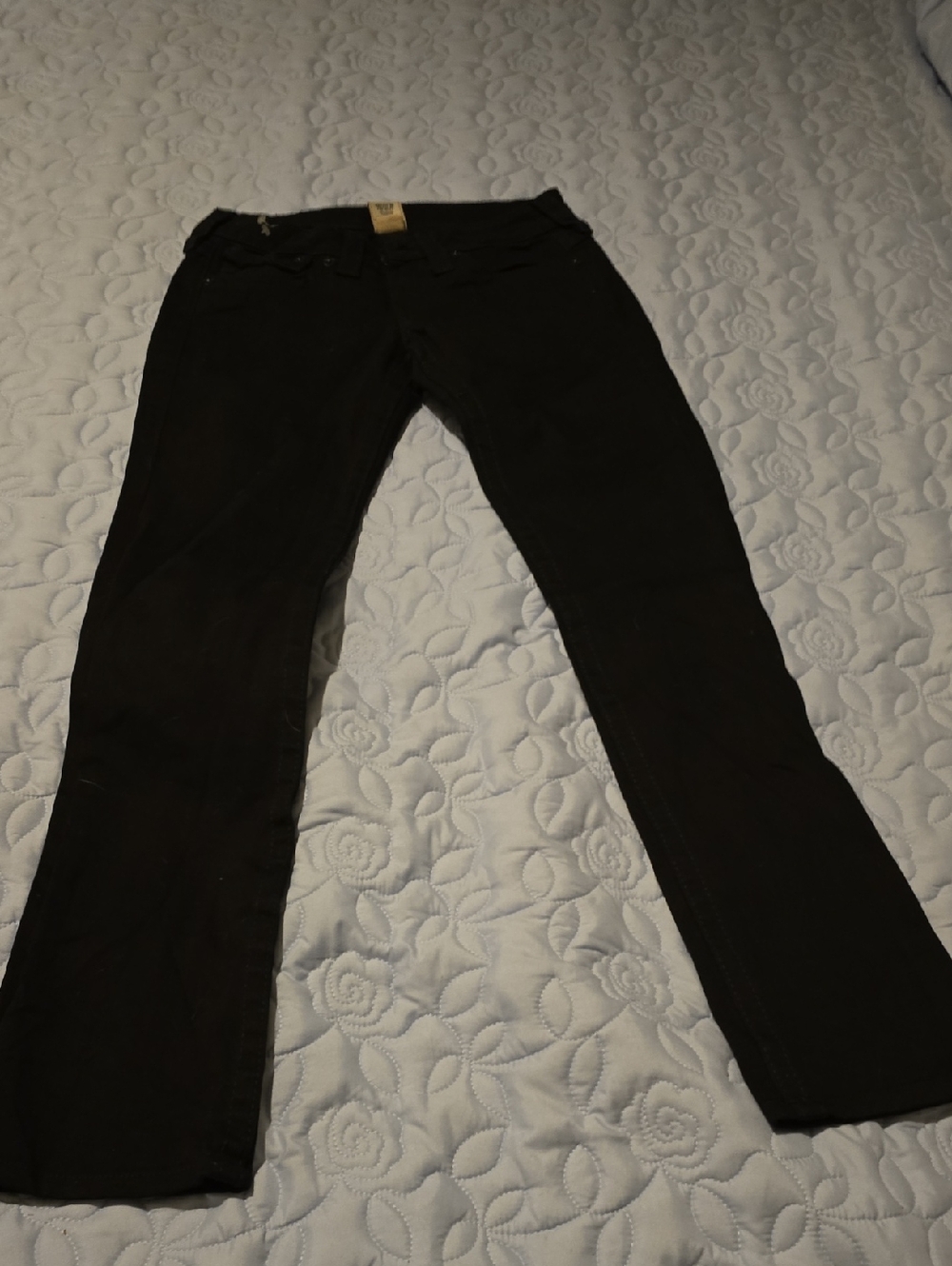 True Religion Black Denim Jeans with Red Logo Tag